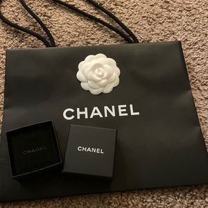 Chanel earring box with large camellia flower bag